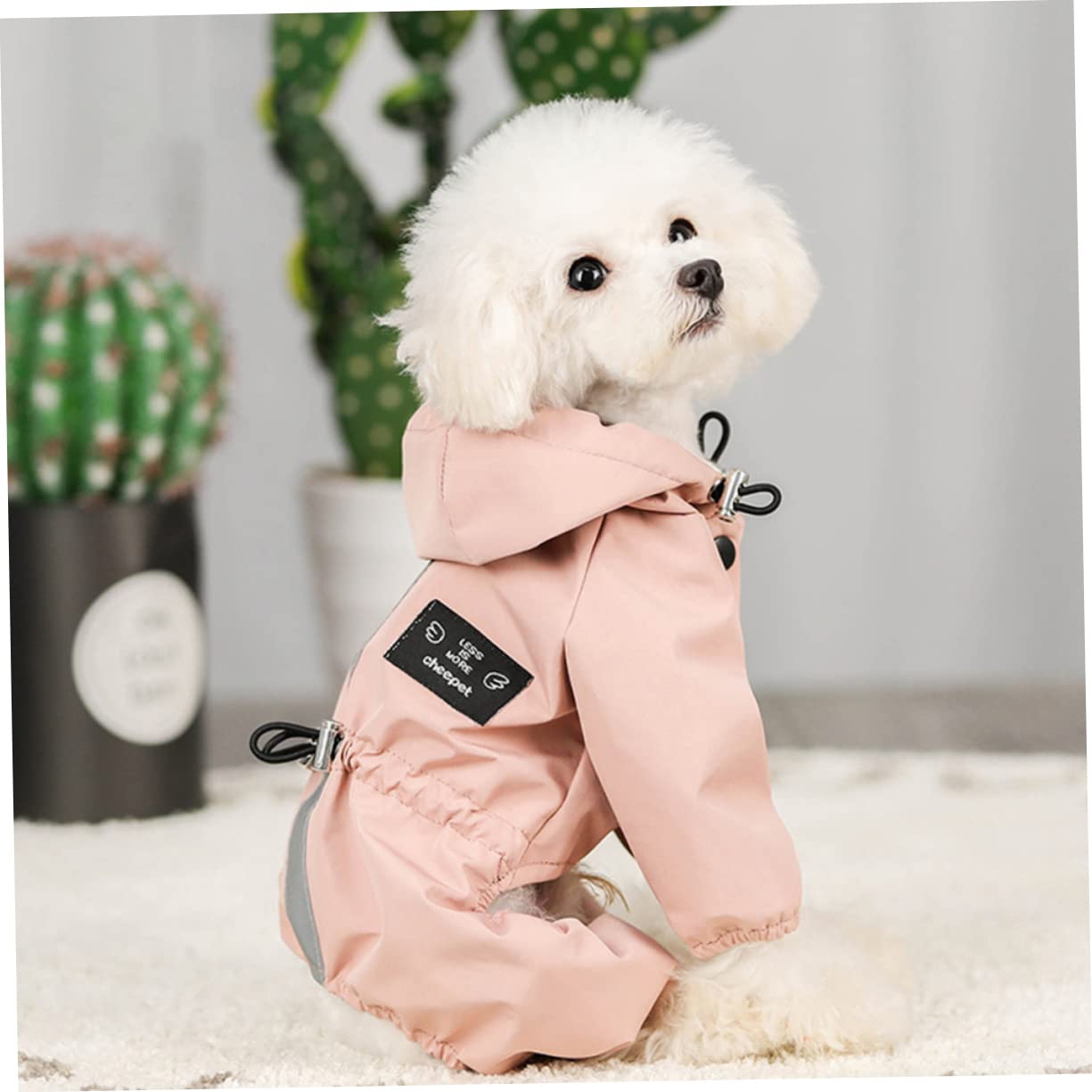 Mipcase Adjustable Dog Raincoat Reflective Pet Hoodie for Special Occasions and Photos Breathable Durable Stylish Dog Costume