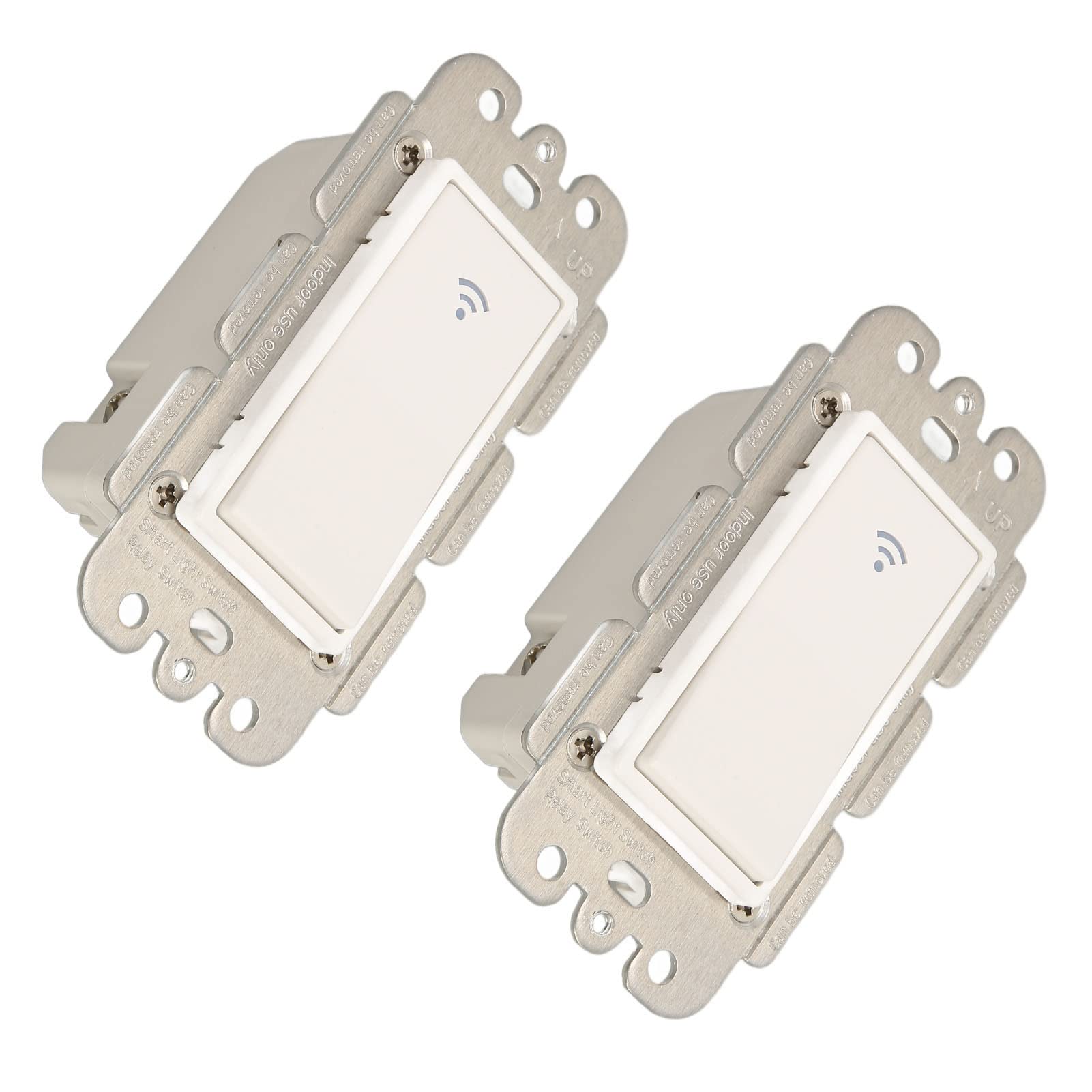 Interruptor de Luz Inteligente Remoto WiFi de 2 Bandas para Control de Voz en la Pared Kit Inalámbrico para Hogar Inteligente, ABS Blanco 2 Piezas