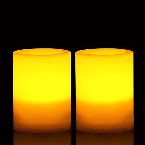 Velas sin llama para exteriores con temporizador de ciclismo, luces LED eléctricas parpadeantes realistas de plástico falso para fiesta, Pascua,
