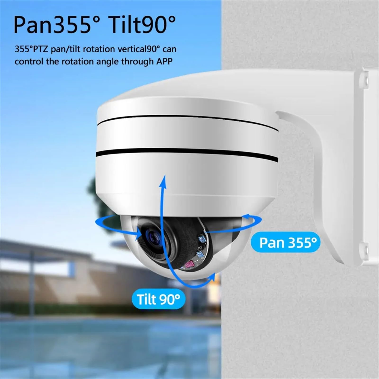Telecamera WiFi Esterno, Telecamera analogica for Viso con Zoom PTZ 12X Telecamera di Sicurezza for videosorveglianza for Visione Notturna Esterna da 5 MP for DVR 4K AHD,Sicurezza, Antifurto