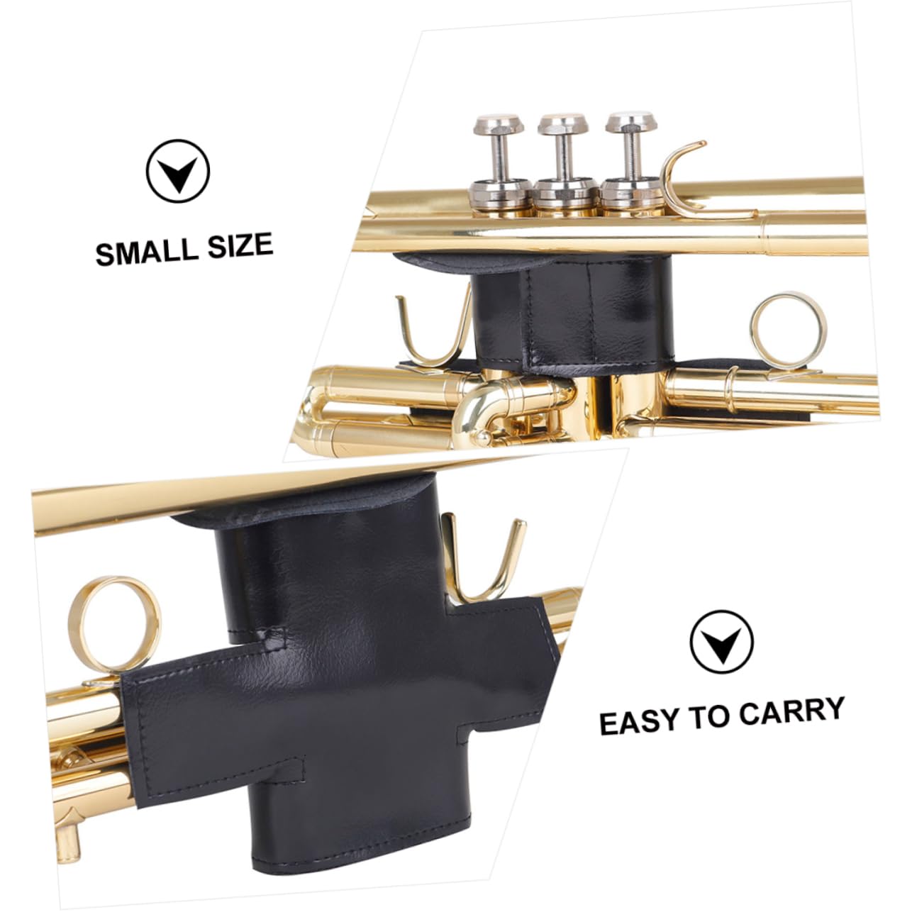 ifundom Cornet Case Trumpet Guard Leather Wrap Black Quick Assembly Protects Finish Rust-