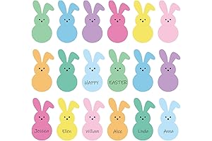 Whaline 54Pcs Easter Bunny Cutouts for Bulletin Board