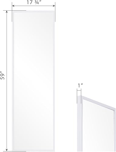 Miniatura 6 de Patton Wall Decor - Espejo de pie independiente blanco con caballete ajustable, 17 x 59 pulgadas