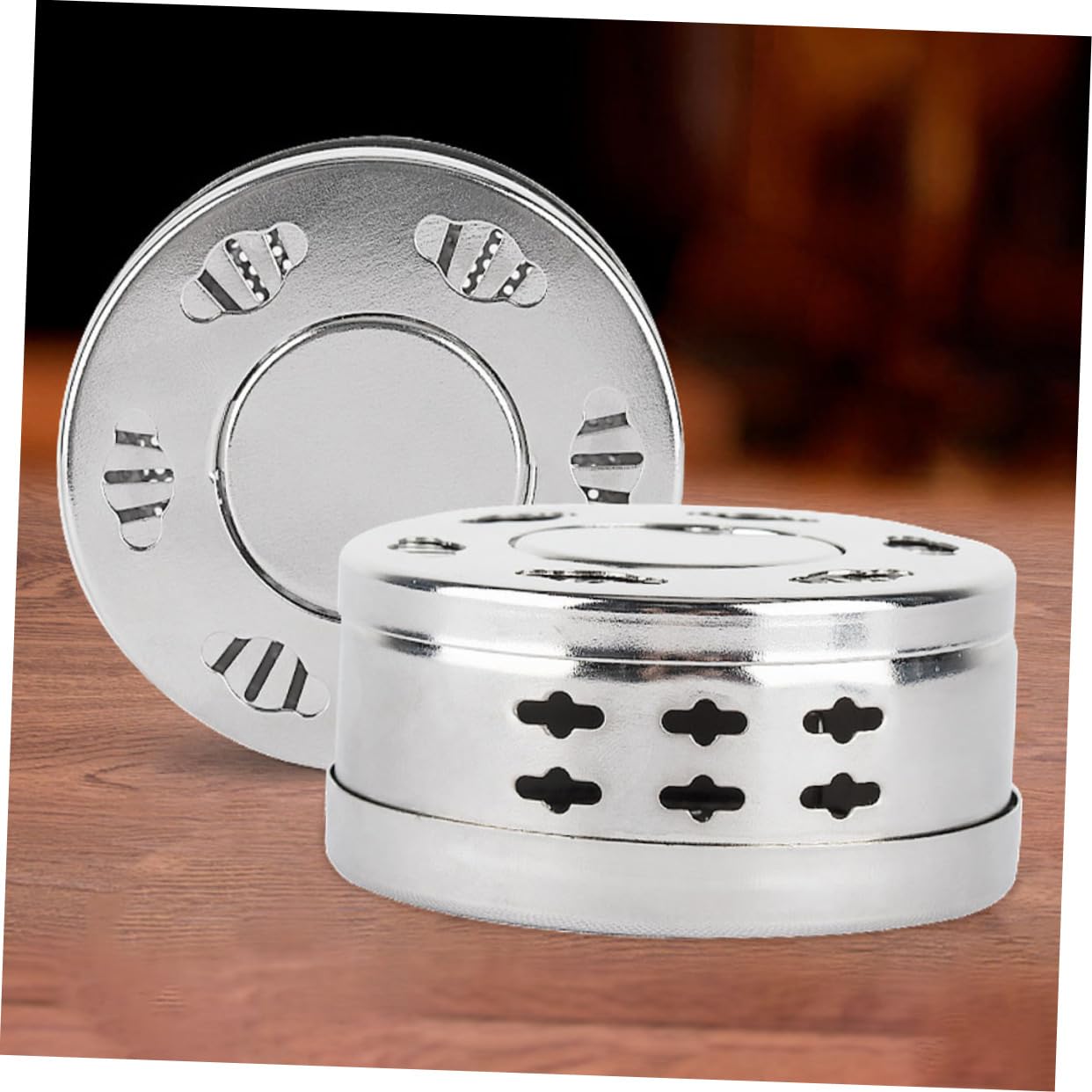 BCOATH 2pcs Stainless Steel Rotating Temperature Control Moxibustion Box Smokeless Moxa Burner for Moxibustion Therapy for Hip Foot Waist Stomach Silver