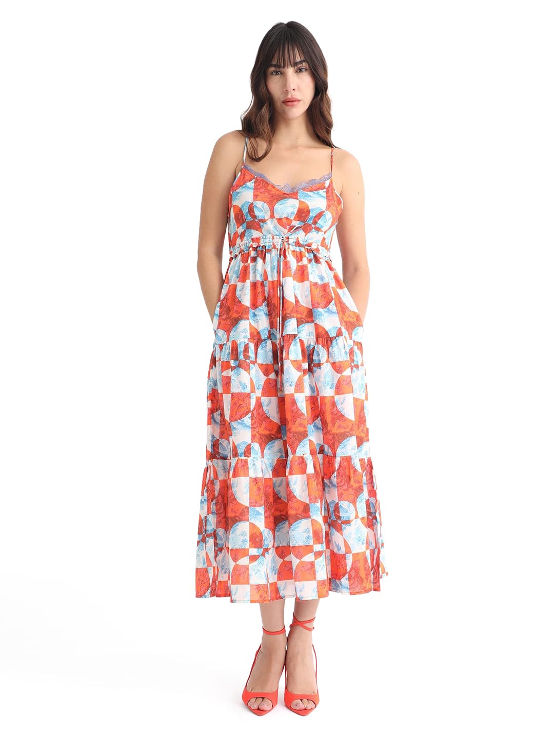 rareism Regular FIT Abstract Print Maxi Dress-picture-16