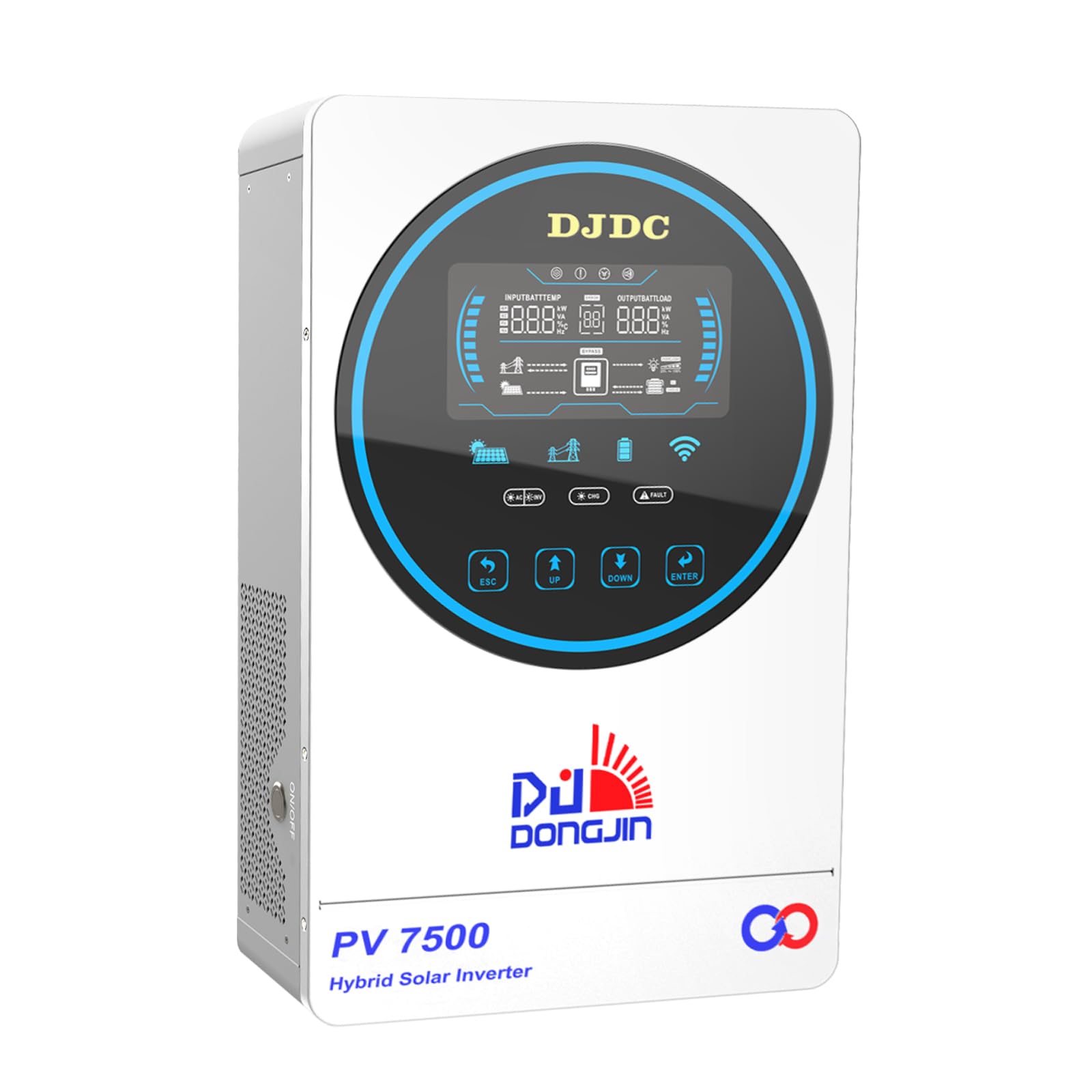 Inversor de energía solar híbrido de 6500 W, 48 V, sistema de batería de 48 V CC, salida AC de 230 V, inversor de onda sinusoidal pura, regulador de carga solar MPPT integrado, con pantalla