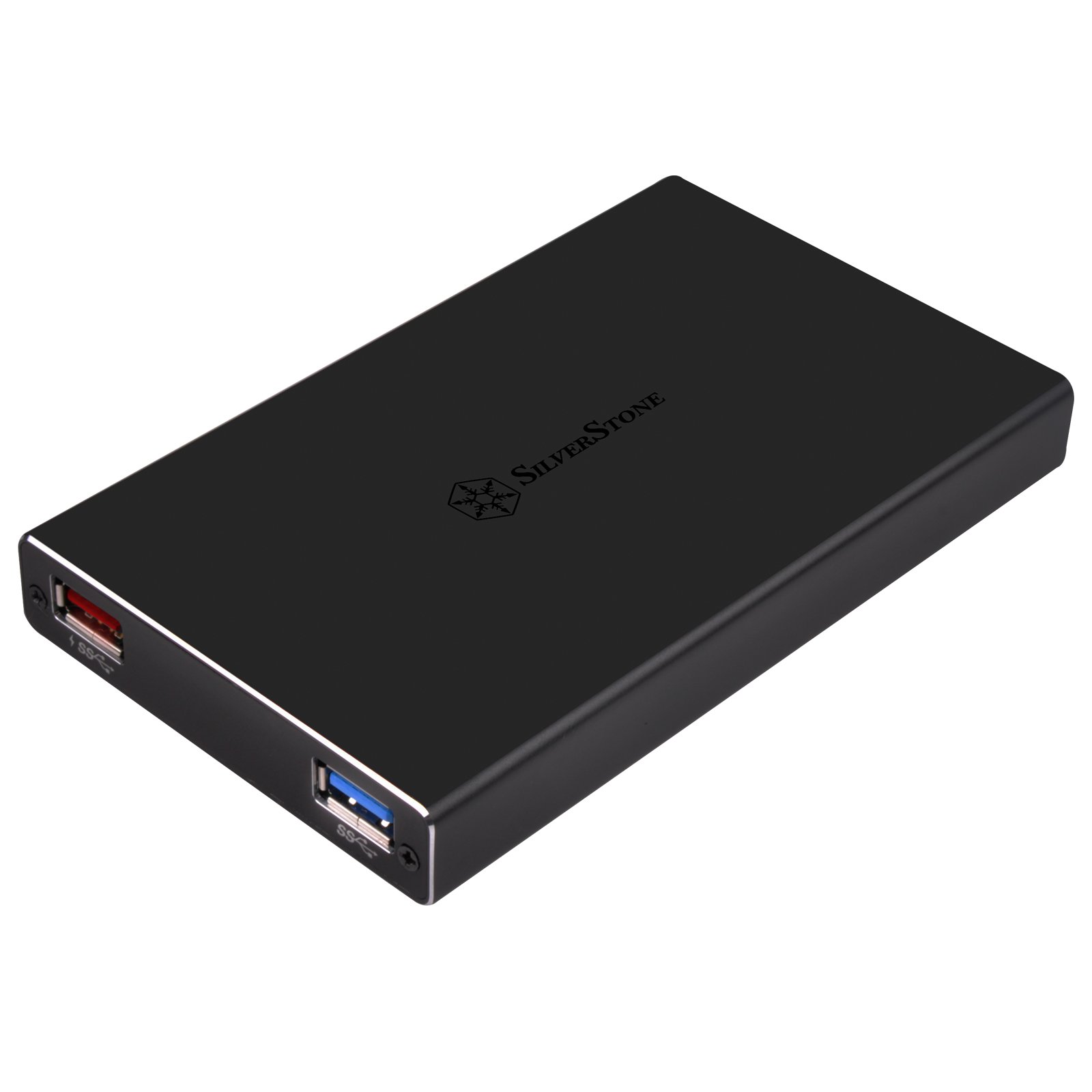 SilverStone SST-TS15B - Custodia per Hard Disk Drive USB 3.1 Tipo C per custodia da 9.5mm 2.5" SSD/HDD, Supporto UASP, alluminio, nero