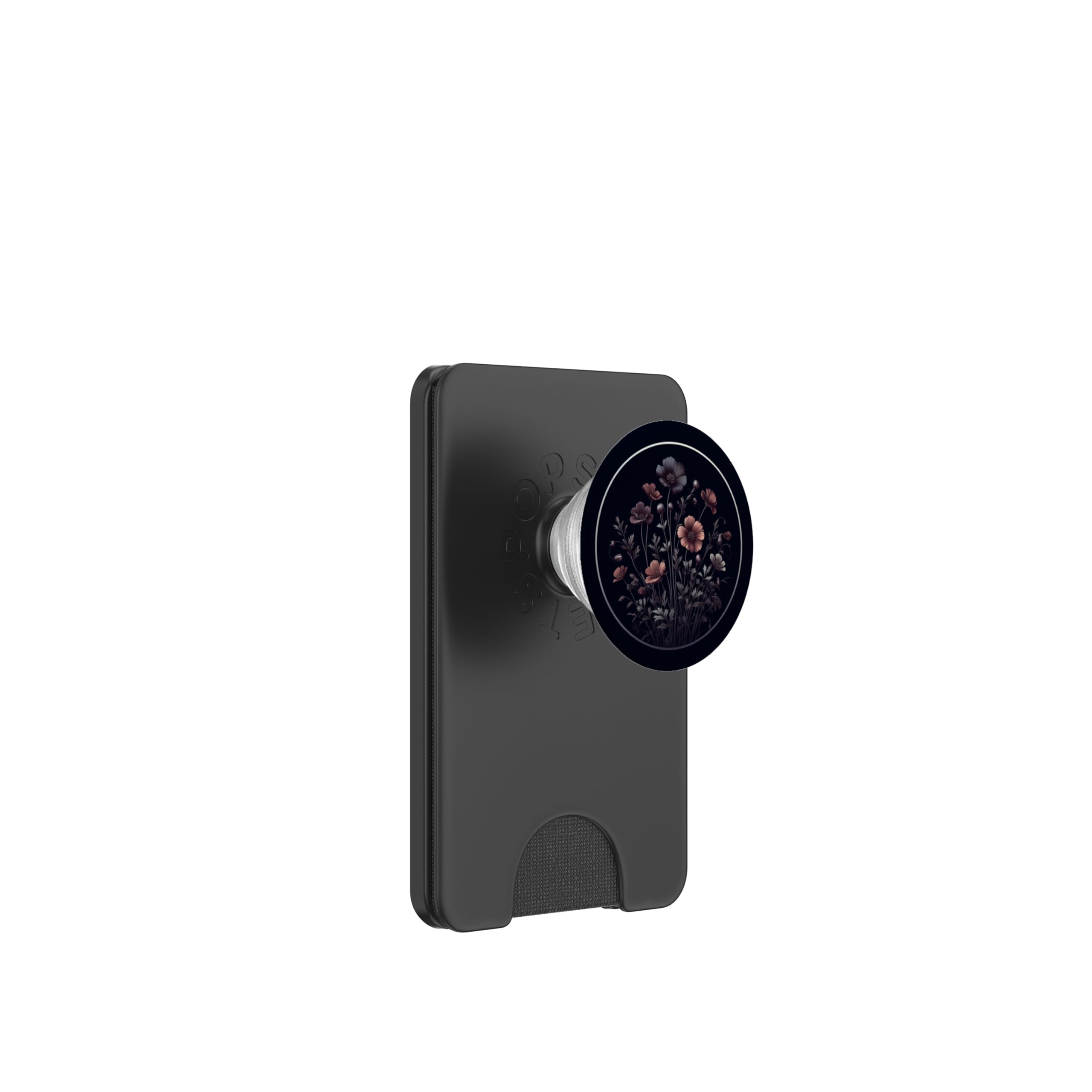 Simple delicate floral wildflower love pattern design. PopSockets PopWallet for MagSafe, Black