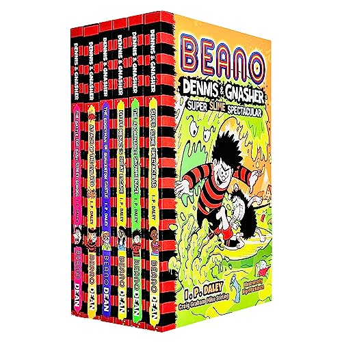 Beano Dennis & Gnasher Series Collection 6 Books Set By I.P Daley (Battle for Bash Street School, The Abominable Snowmenace, Attack of the Evil Veg,Super Slime Spectacular & More!)