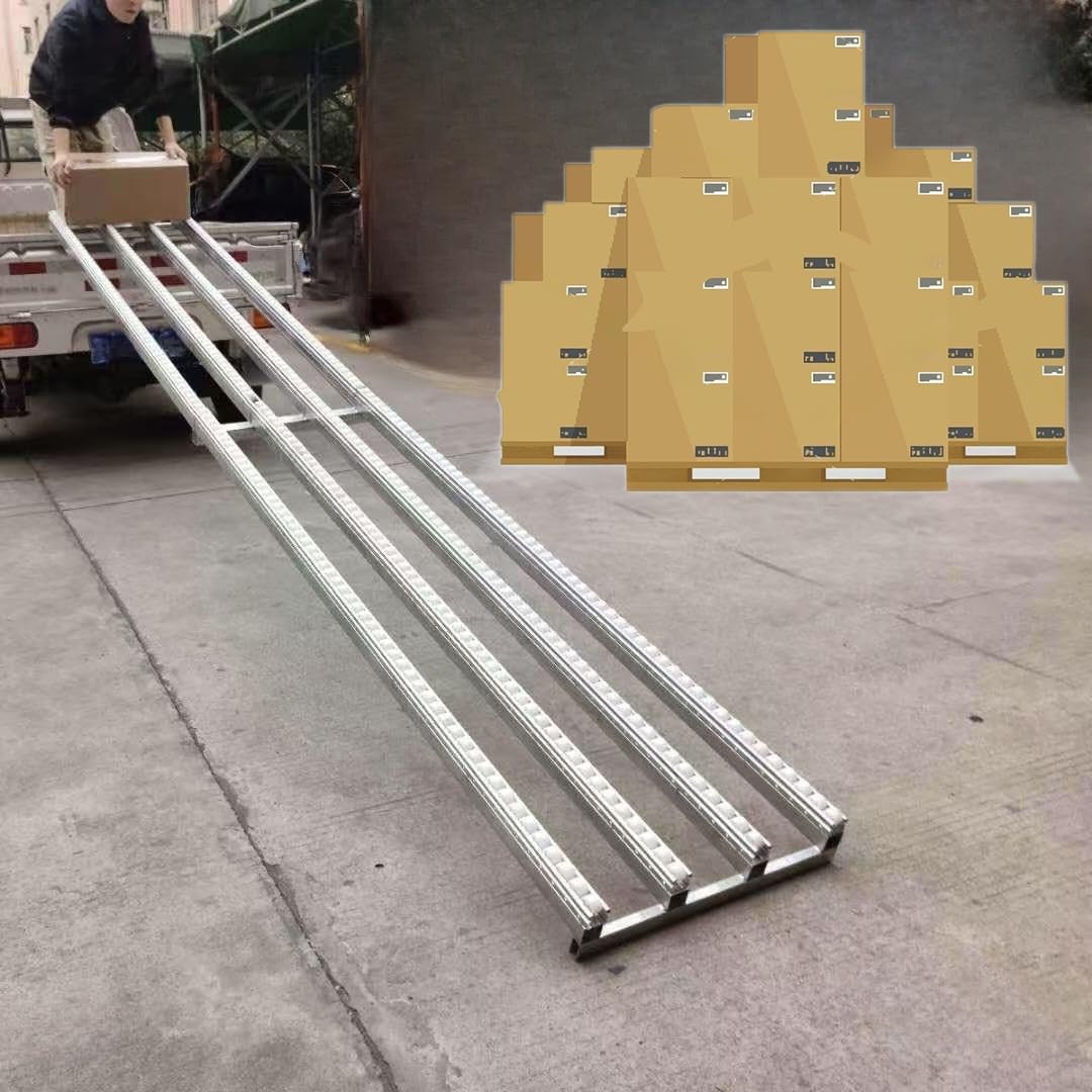 Portable Heavy-Duty Roller Conveyor Table, 15" W x 78" L, Foldable ABS Rollers, Stainless Steel Frame - Ideal for Warehouse Freight Handling