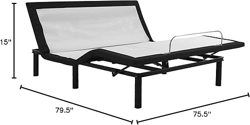 Miniatura 8 de Blissful Nights E4 - Base de cama ajustable King con masaje, anti ronquidos, gravedad cero, carga USB doble, luz nocturna para debajo de la cama,