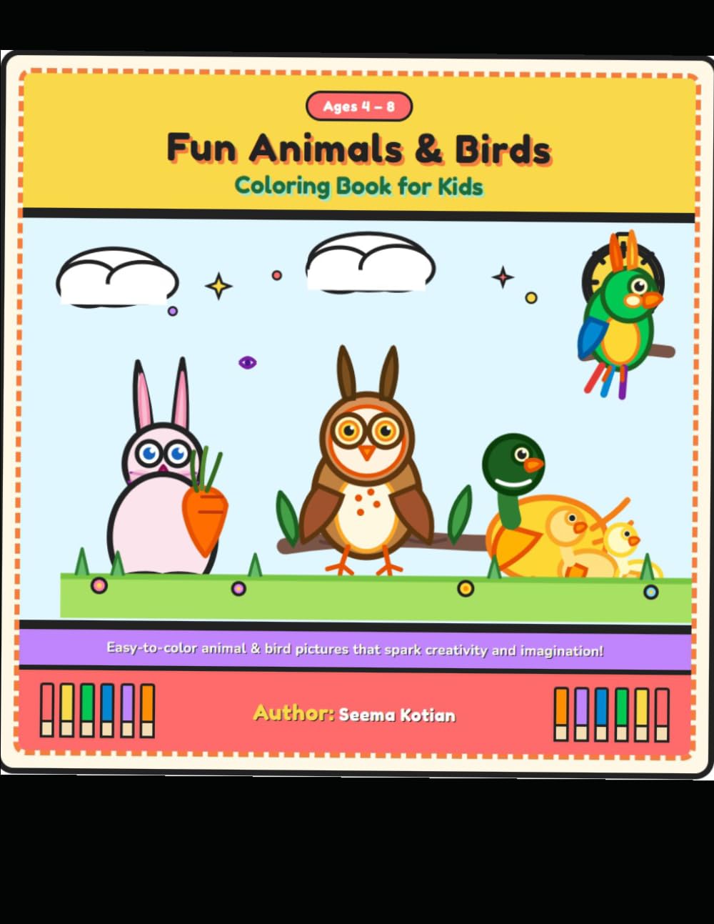 Fun Animals & Birds Coloring Book for Kids