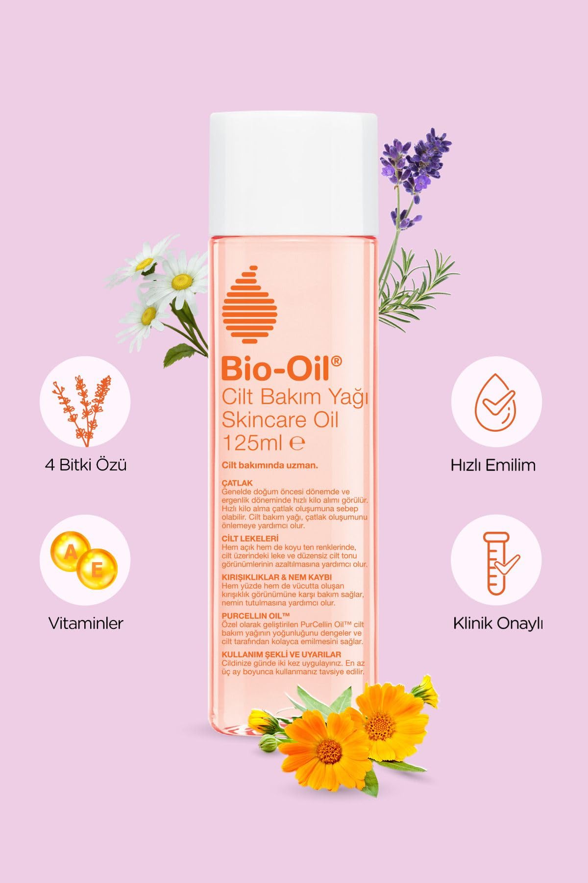 Bio-Oil Çatlak Karşıtı & Leke Karşıtı Nemlendirici Cilt Bakım Yağı 125 ml