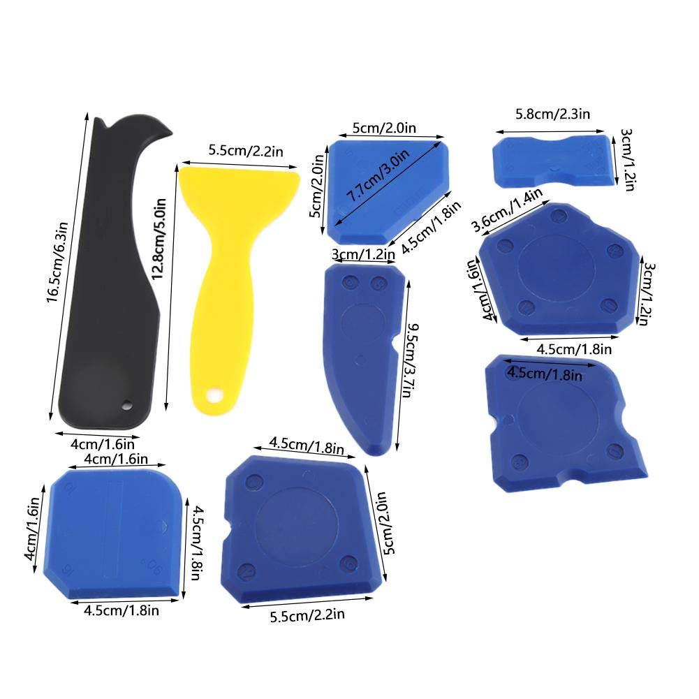 9pcs Sealant Scraper, Sealant Remover Ceramic Tile Seam Tool Glass Scraper Grout Caulking Finishing Cleaning Tool Kit for House Decoration
