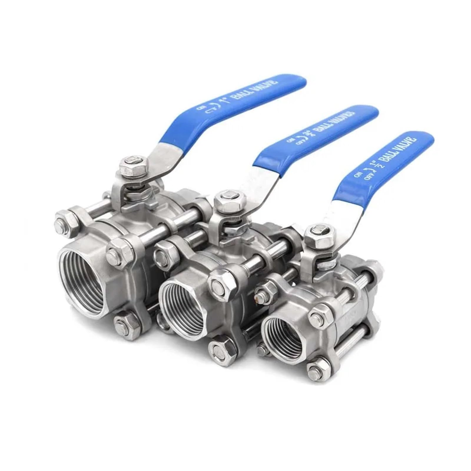 1pc BSPT 1" Three-Piece Full Port Ball Valve Thread Type Stainless Steel SS304 Ball Valve