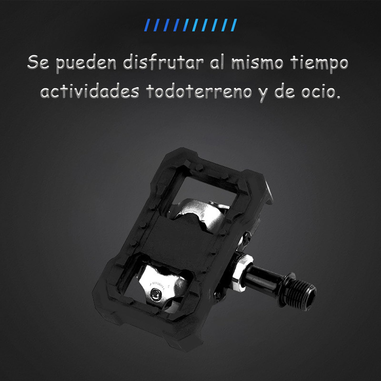 Adaptadores Plataforma Pedales Automáticos - Convertidor Compatible con Shimano SPD (M520 M540 M8000) - Base Nylon Antideslizante para Usar Zapatillas Normales - Negro, 1 Par — view 8