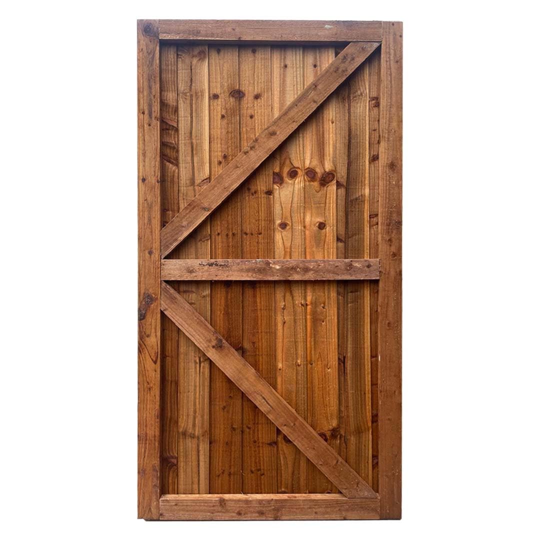 Beds Planet Garden Gate, Pedestrian Wooden Gate Pressure Treated, Wooden Feather Edge Garden Door 6ft Height 2 Feet Width 2 inches Depth (180cm High x 90cm Wide x 6cm Deep)