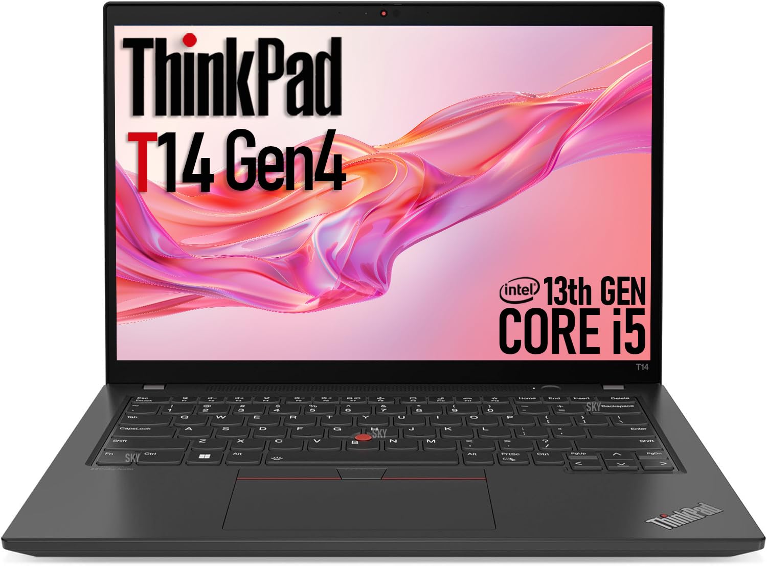 Lenovo ThinkPad T14 Gen 4 Business Laptop, 14 Zoll WUXGA (1920x1200) Display, 13th Gen Core i7-1365U, 16GB DDR4 RAM, 512GB SSD, Thunderbolt 4, HDMI, Windows 11 Pro (Renewed)