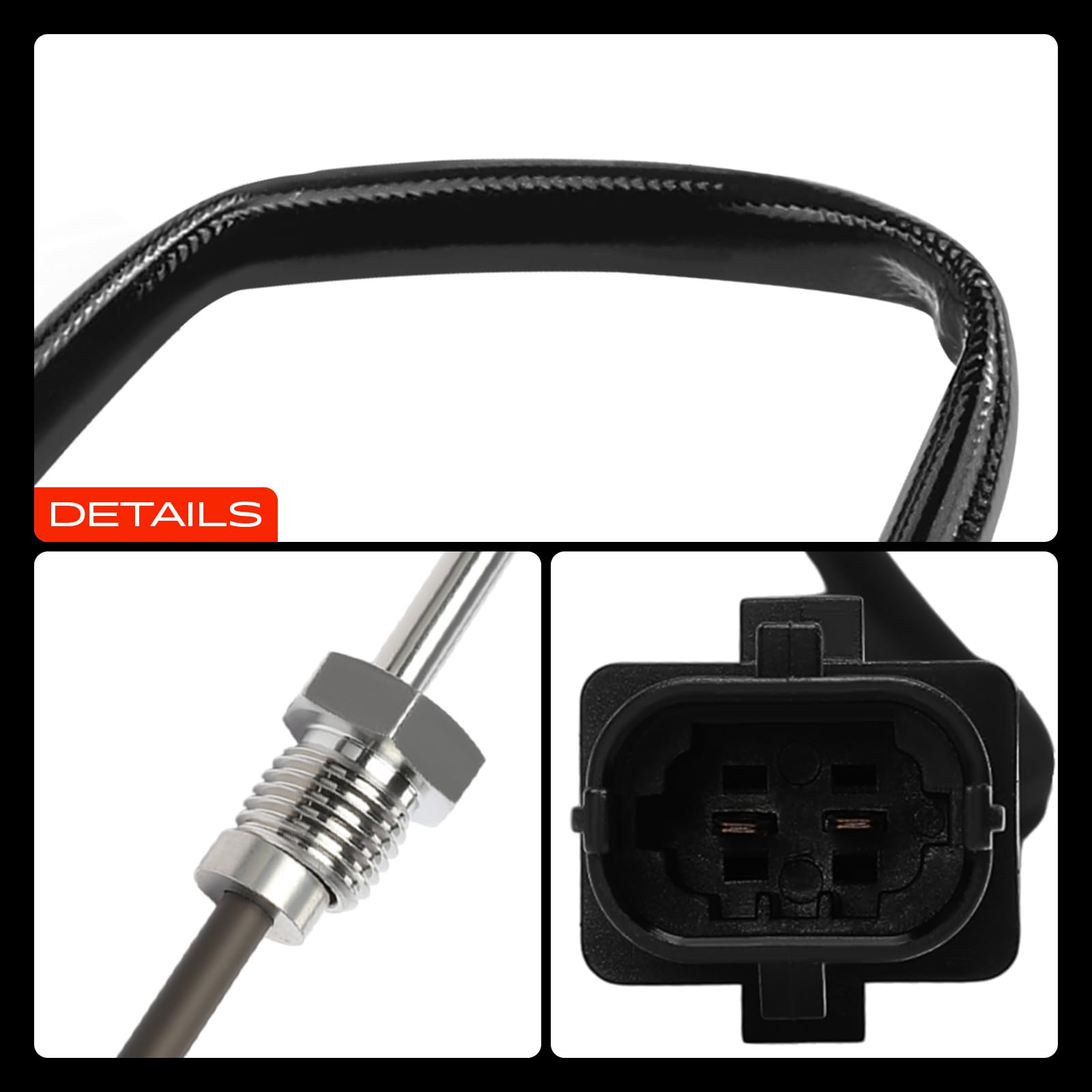 Frankberg Sensore temperatura gas di scarico Sensore gas di scarico 2-Poli Compatibile con Cherokee Van KL 2.2L 2015-2018 Cherokee KL 2.2L 2015-2025 Replace# 68228514AB,68228514AC