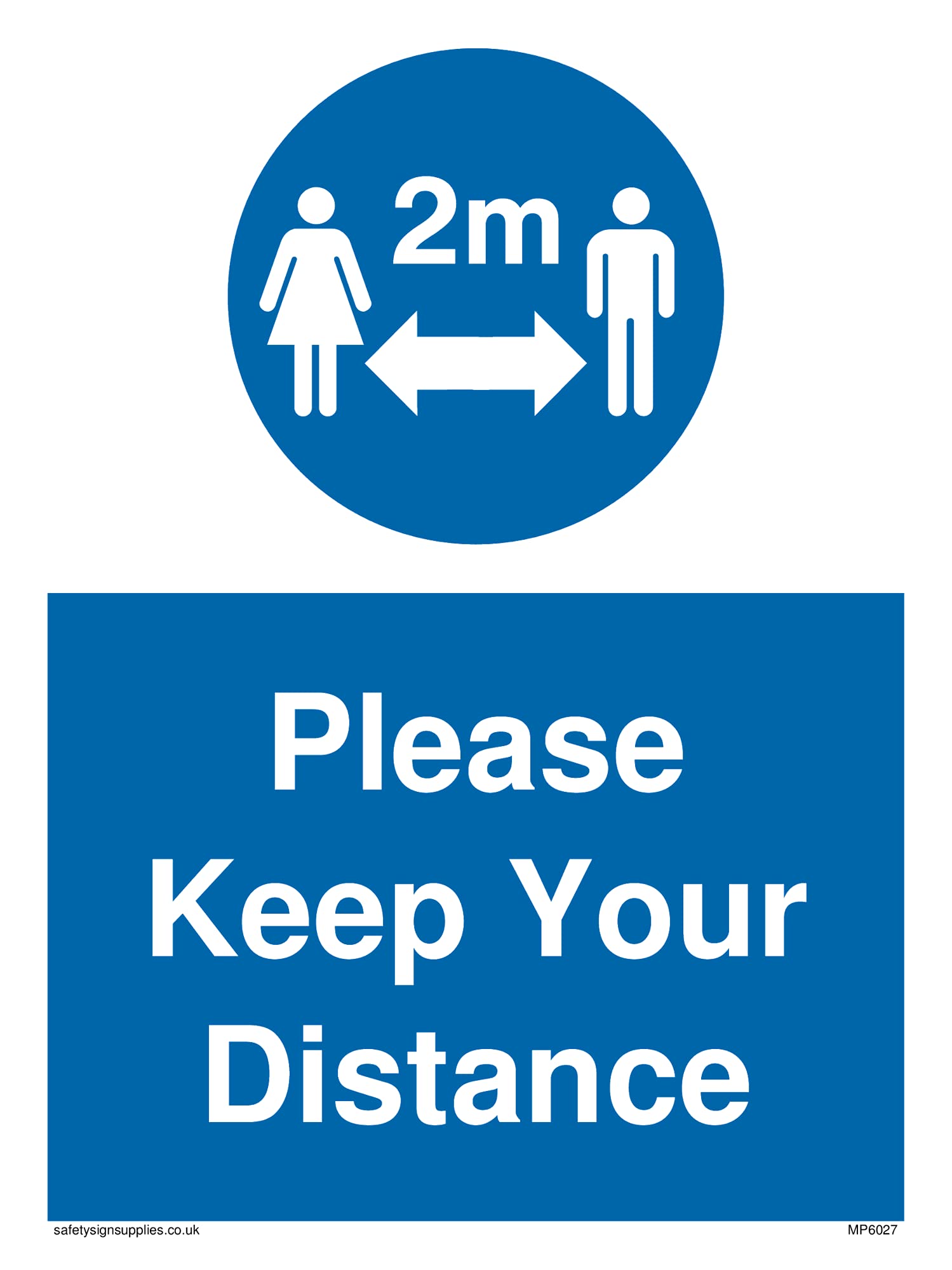 Pack of five - Please Keep Your Distance withsocial distancing symbol Sign - 150x200mm - A5P