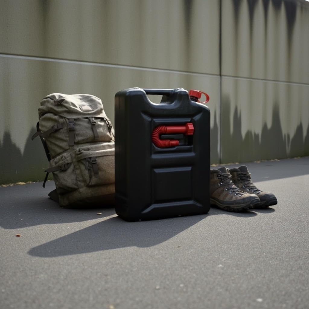 3x Benzinkanister 20L SCHWARZ Kunststoff Dieselkanister Reservekanister Kraftstoffkanister 20 Liter Kanister Wasserkanister für Benzin Diesel Wasser AdBlue 20-Liter-Kanister & Ausgießer Petrol Can, A