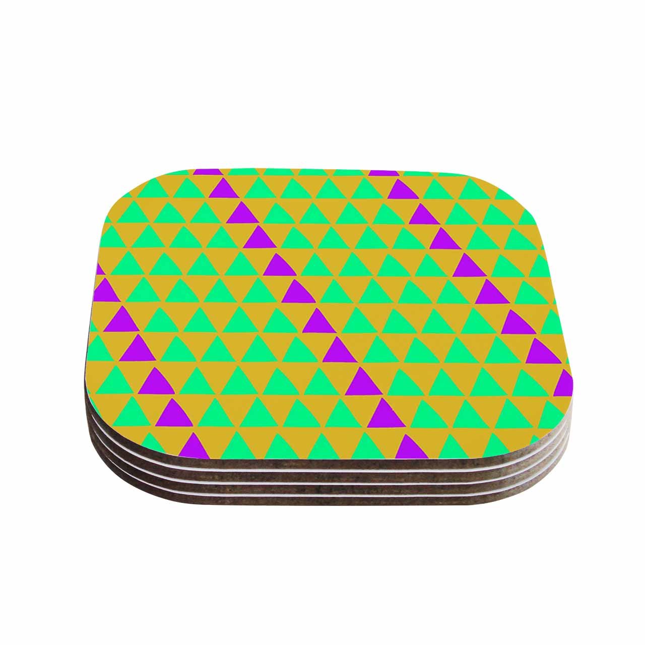Kess InHouseMatt Eklund "Fiesta" Teal Purple Coasters (Set of 4), 4 x 4", Multicolor