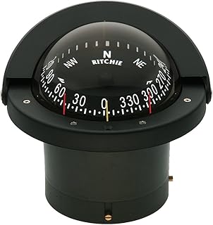 Ritchie Navigation FN-203 Navigator Flush Mount Combi-Dial Compass, Black with Black Dial