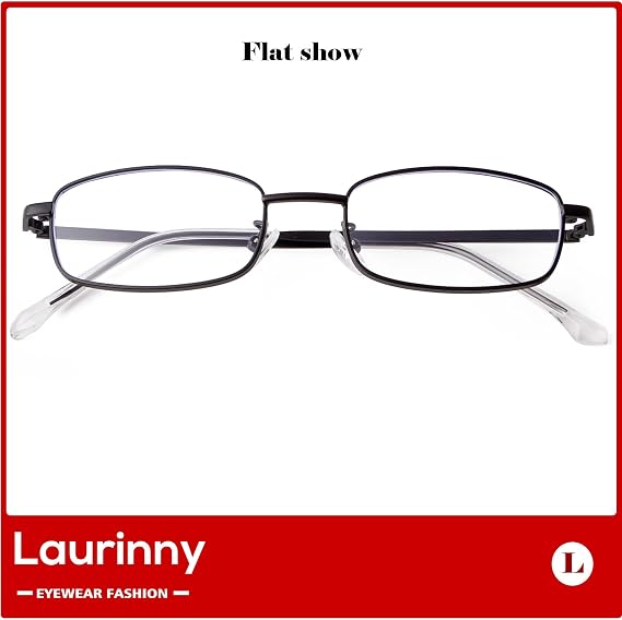 Rectangle Blue Light Blocking Glasses Narrow Clear Len Metal Frame