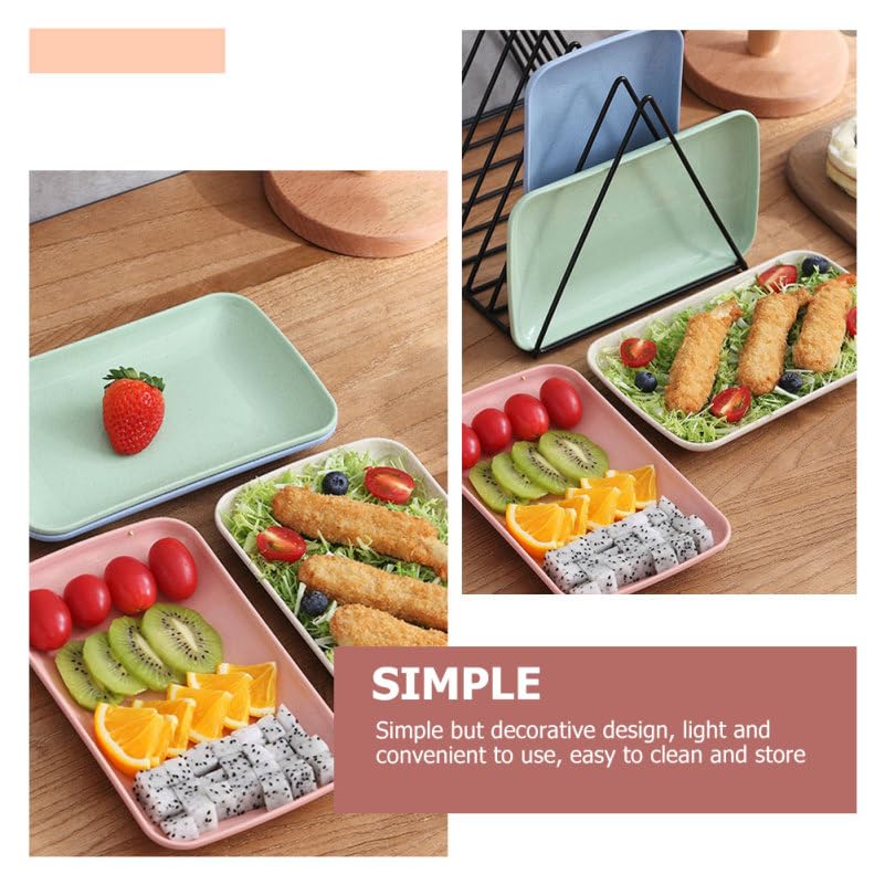Juego de 4 platos rectangulares para sushi miniatura 7