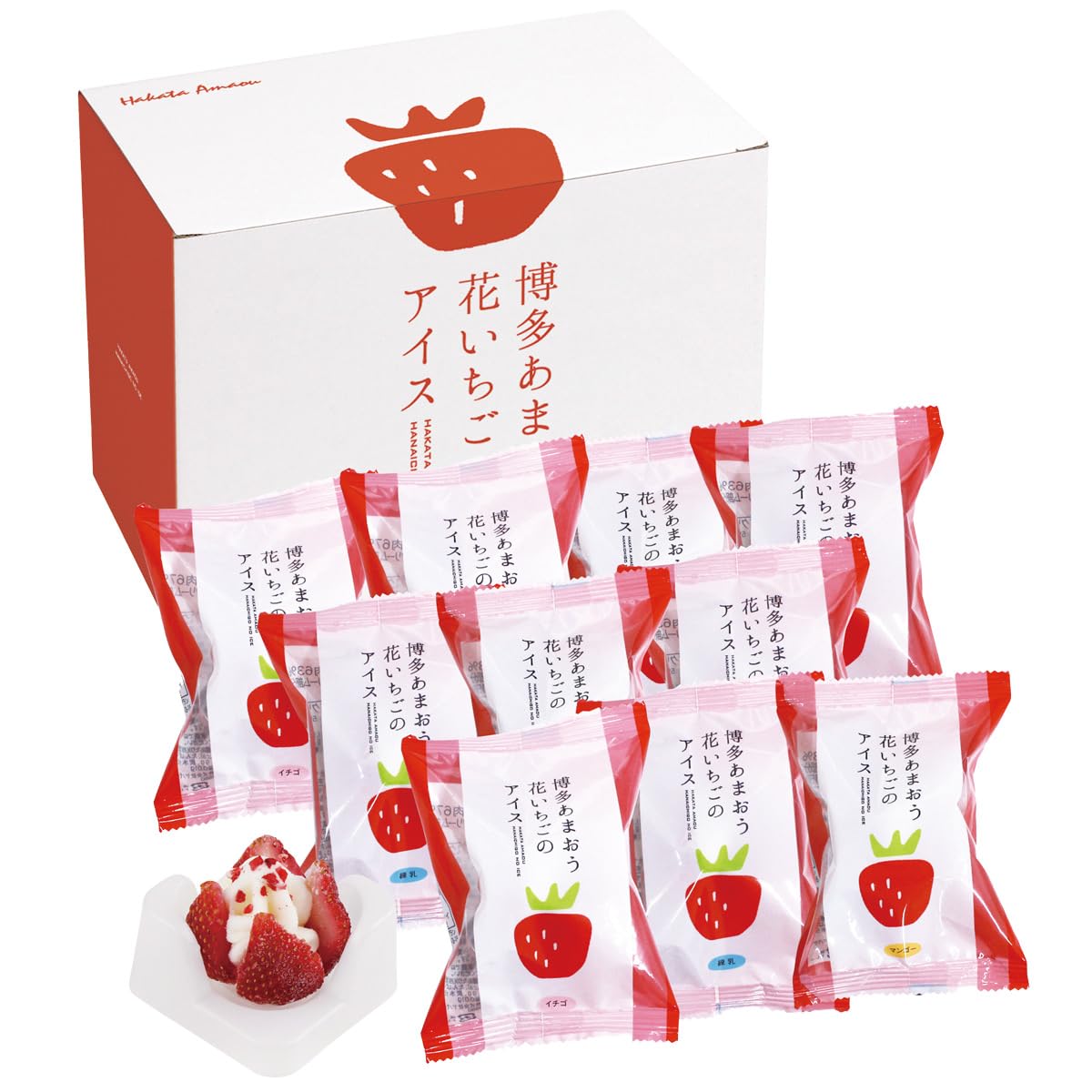 Amazon.co.jp: 博多あまおう 花いちごのアイス 練乳アイス×4 イチゴ