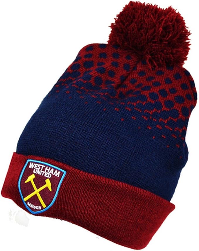  West Ham United FC Official Cuff Bobble Knitted Hat 