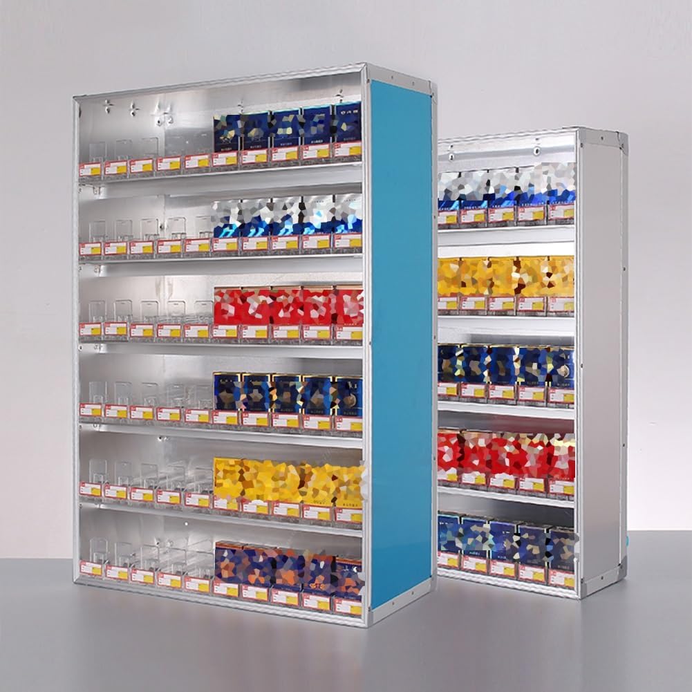 Rectangular Wall-Mounted Cigarette Display Holder - Auto-Push Retail Stand & Clear Showcase Rack for Merchandising | Dimensions: 38.5x16x45cm (15.15x6.29x17.71in)