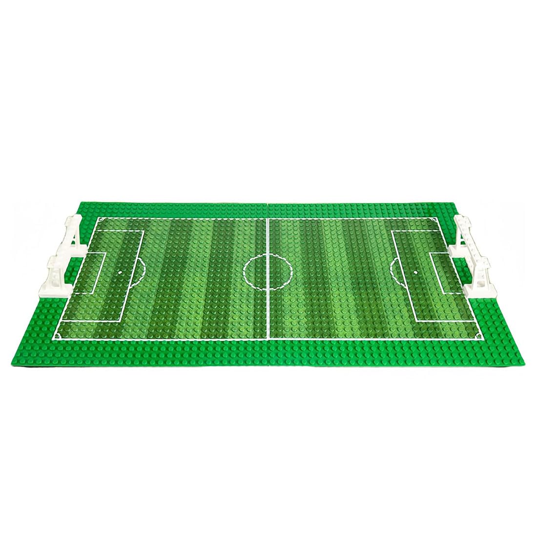 Bloques de construcción de estadio de fútbol con placa base y portería para minifiguras 6