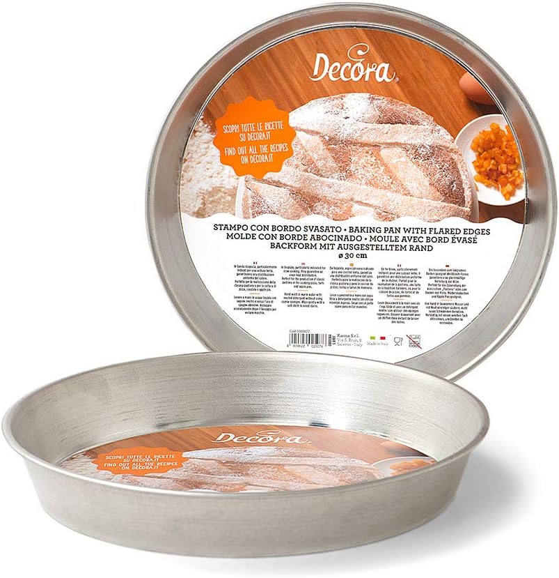 Decora 60830 Pastiera Pan, Tinplate, Silver, 30 x 30 x 3.7 cm