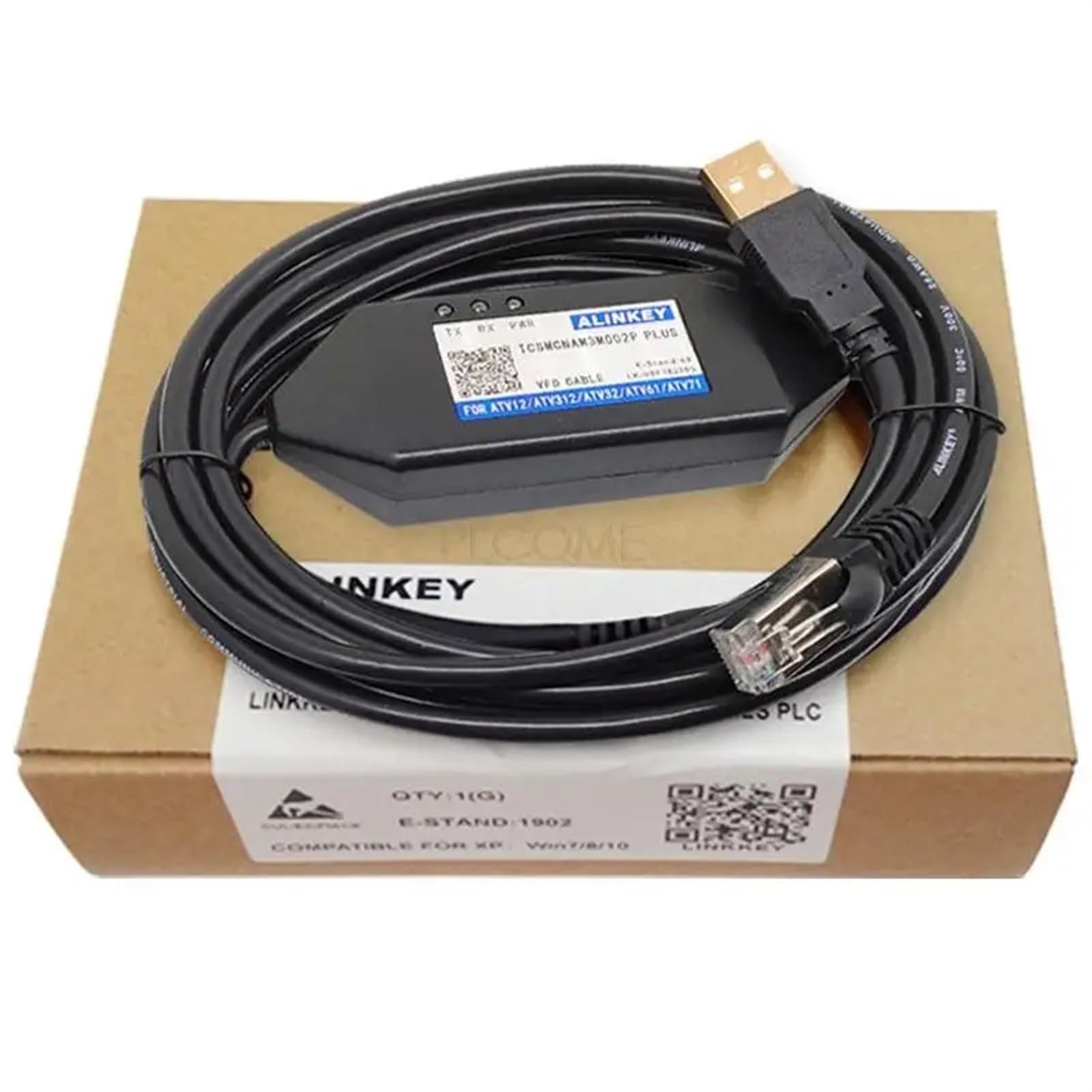 JDOUNFMO TCSMCNAM3M002P USB to RJ45 Programming Cable for Debugging ATV Inverter LXMI Servo ATV12 ATV312 ATV32 ATV61 ATV71(Enhanced Version)