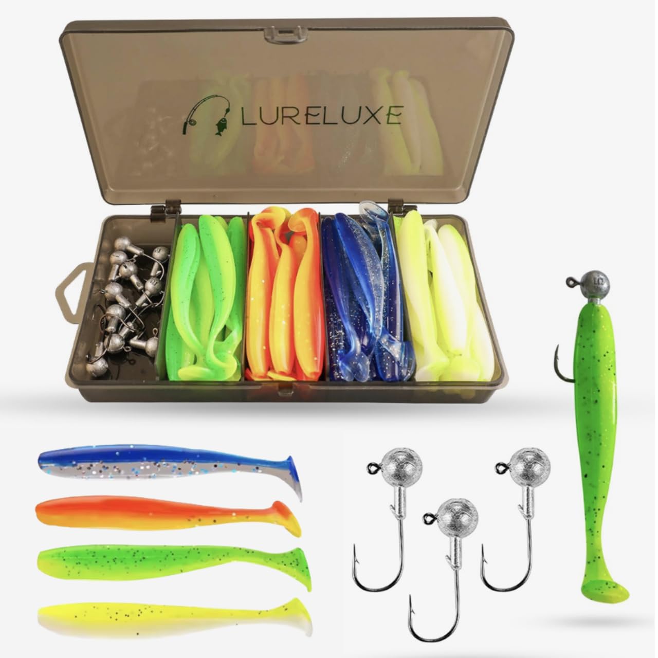 5 leurres souples Orka Double Tail T 10cm mer rivière brochet sandre perche bar