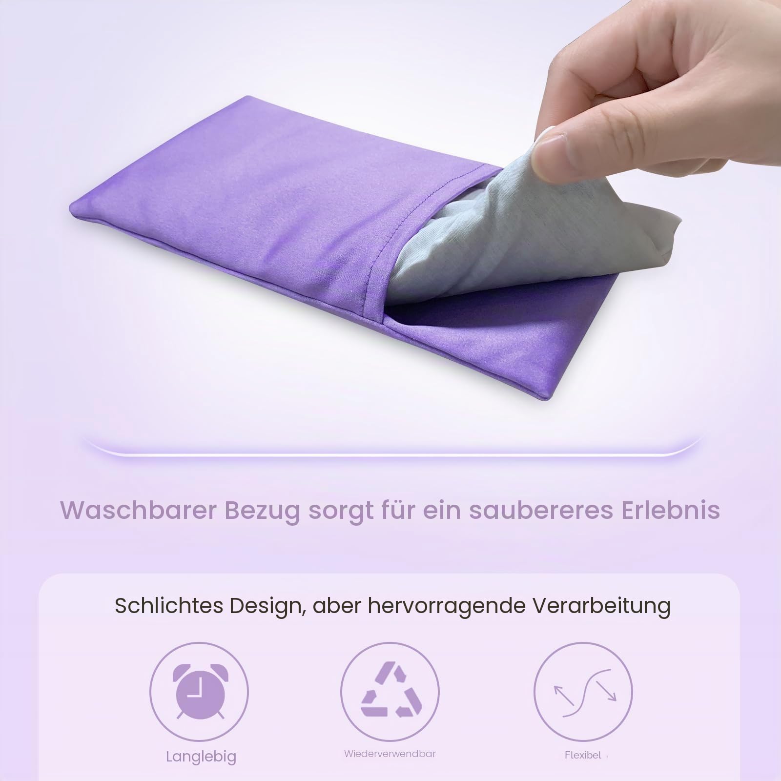 SuzziPad Lavendel-Augenkissen zur Entspannung mit Aromatherapie, gewichtete Augenmaske zum Schlafen, Meditieren, heiße & kalte Augenkompresse für trockene Augen, Entspannungsgeschenke für Frauen,