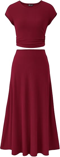 PRETTYGARDEN Two Piece Skirt Set for Women 2025 Summer Spring Dressy Casual Knit Travel Vacation Matching Lounge Outfits
