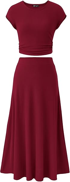 PRETTYGARDEN Two Piece Skirt Set for Women 2025 Summer Spring Dressy Casual Knit Travel Vacation Matching Lounge Outfits