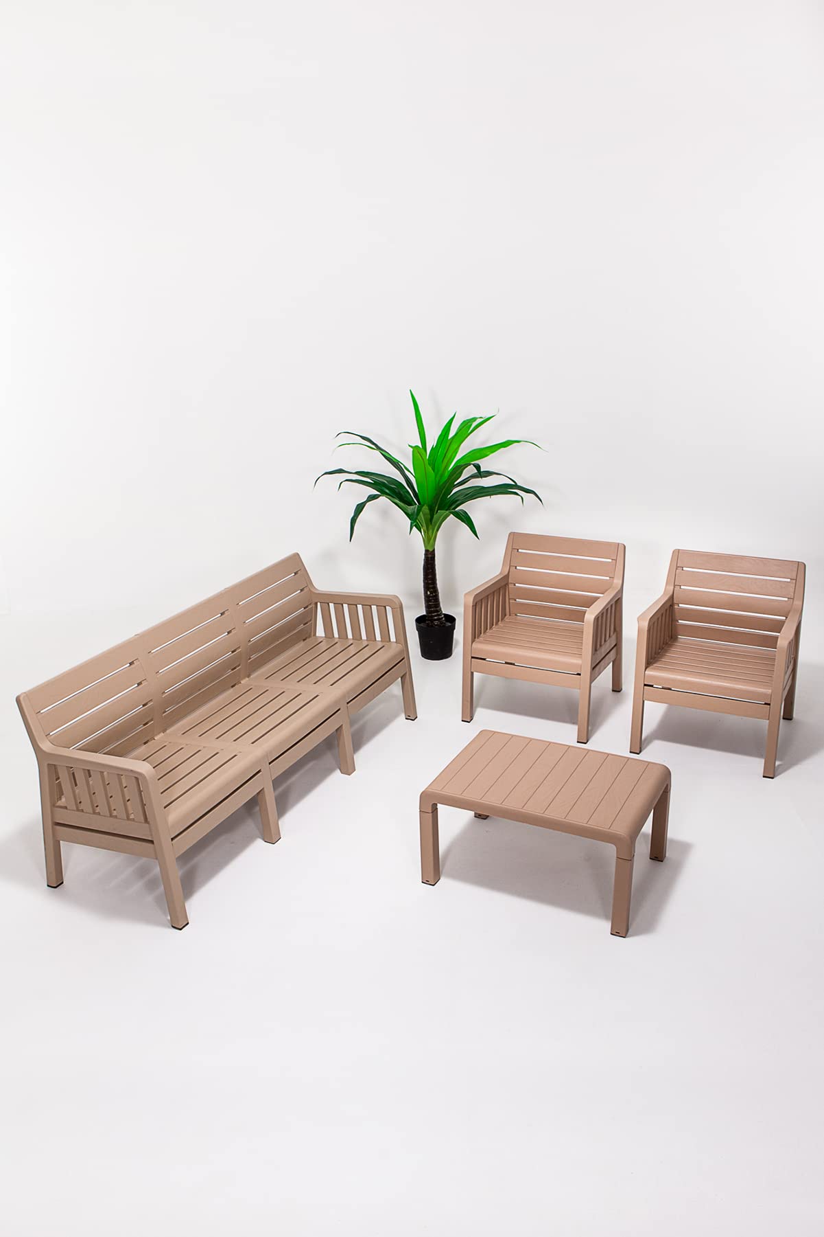 morocco Rattan shade ミニサイズ MOBETTO Lara MİNDERSİZ / 3 1 1 S Bahçe Takımı Balkon - Bahçe