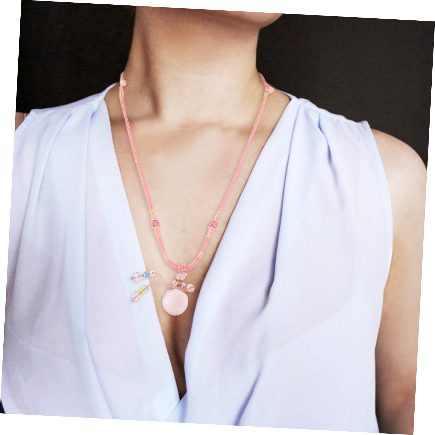 GALPADA 3pezzi Collana Diffusore Con Ciondolo e Corda Intrecciata Portatile e Leggera Contenitore Per Oli Essenziali Creazione Di Atmosfere Incantevoli Perfetta Per Ogni Occasione
