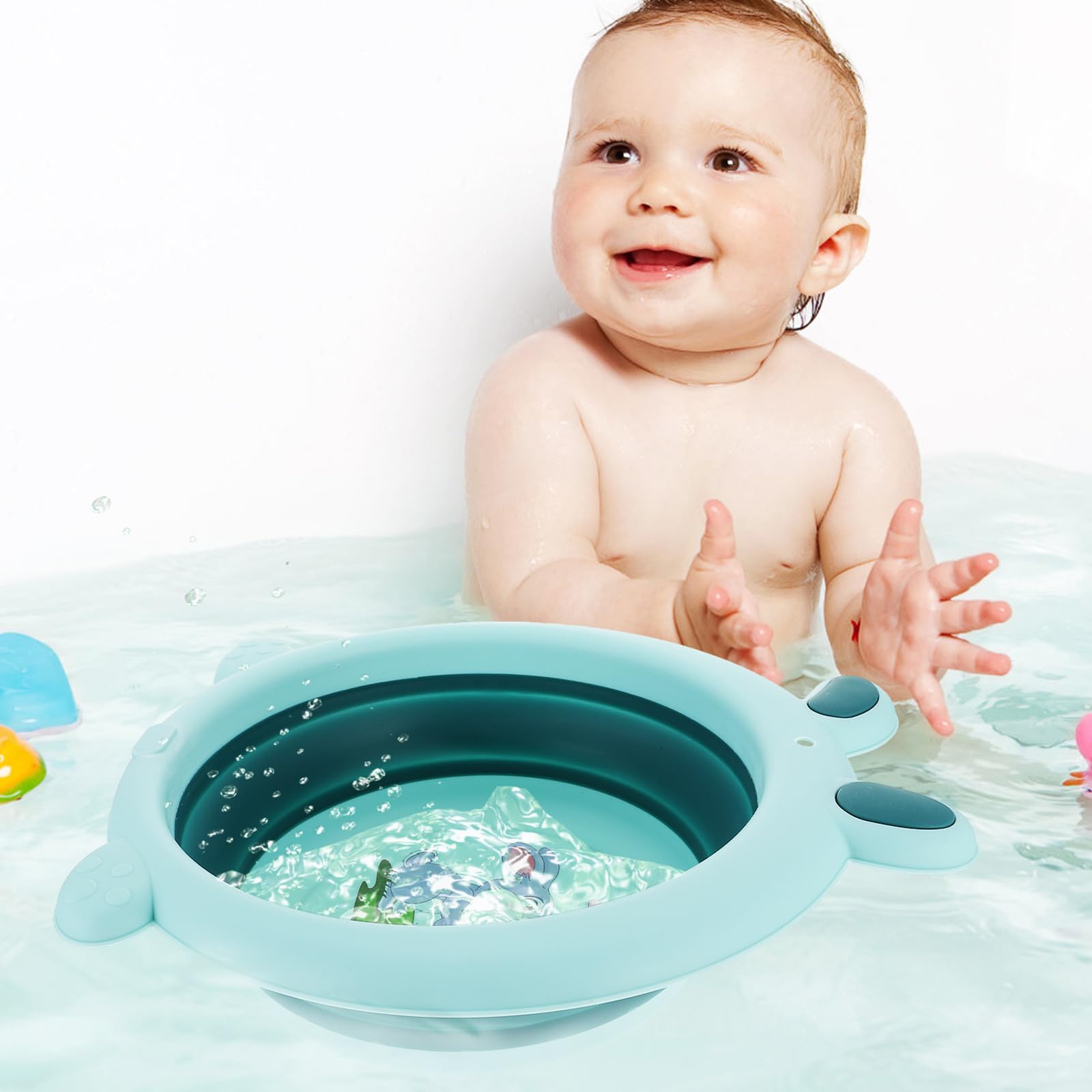PRETYZOOM Zusammenklappbares Baby Waschbecken Tragbares Fußwaschbecken Kompaktes Babybecken Für Babypflege Und Reisen 13.39X12.20X3.94 Zoll
