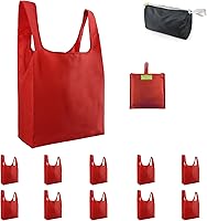 Vista 30 de BeeGreen Bolsas reutilizables para compras, compactas, bonitas, de color sólido, juego de 12 bolsas plegables de reciclaje con cremallera