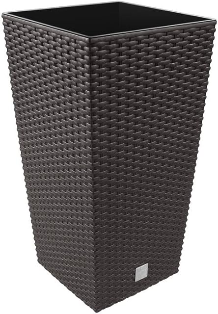 Prosper Plast Dark Brown Planter - 17cm x 17cm x32cm (LWH) Plastic Flower Pot Suitable for Outdoor and Indoor Use