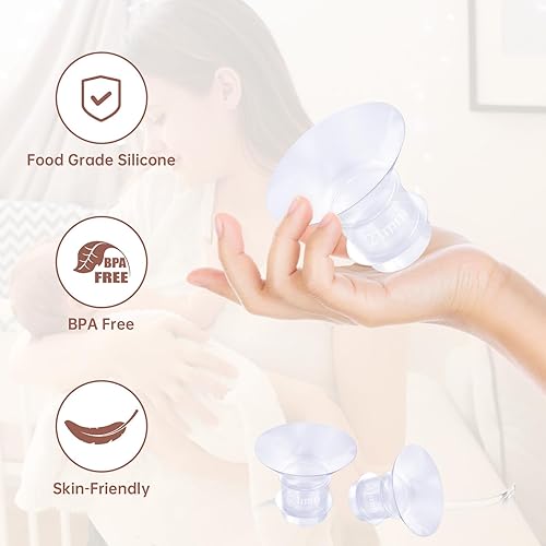 Miniatura 4 de Aulecoo 6 piezas de inserción de brida de 0.59 pulgadas, compatible con Momcozy S12S12proS9S9proTSRETESpectraMedela 0.945 in escudos de extractor de