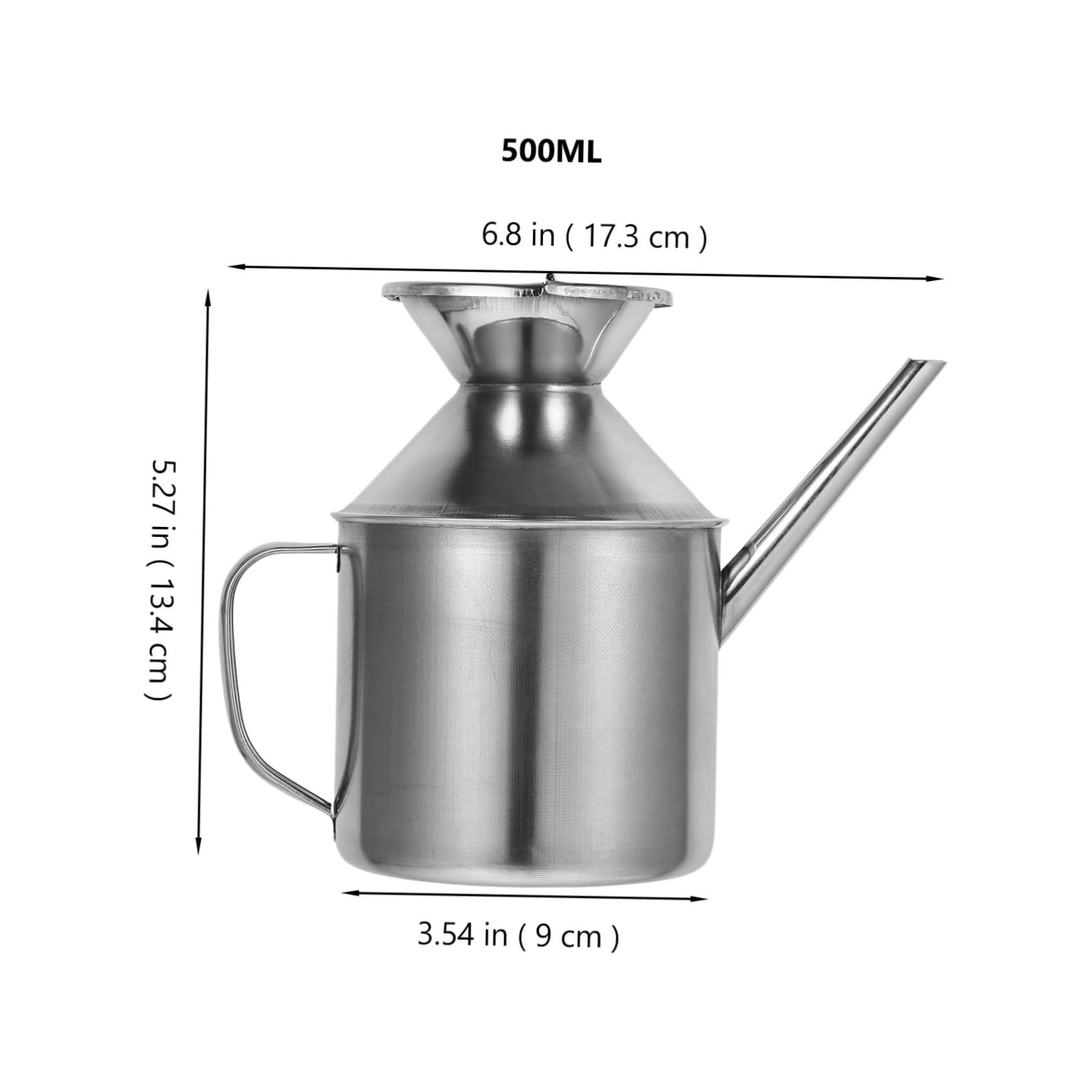 Amosfun 4 Pz barattolo d'olio pentola per friggere con padella scrematrice kep dosatore olio friggitrice bottiglie di aceto flacone dosatore di olio d'oliva Acciaio inossidabile