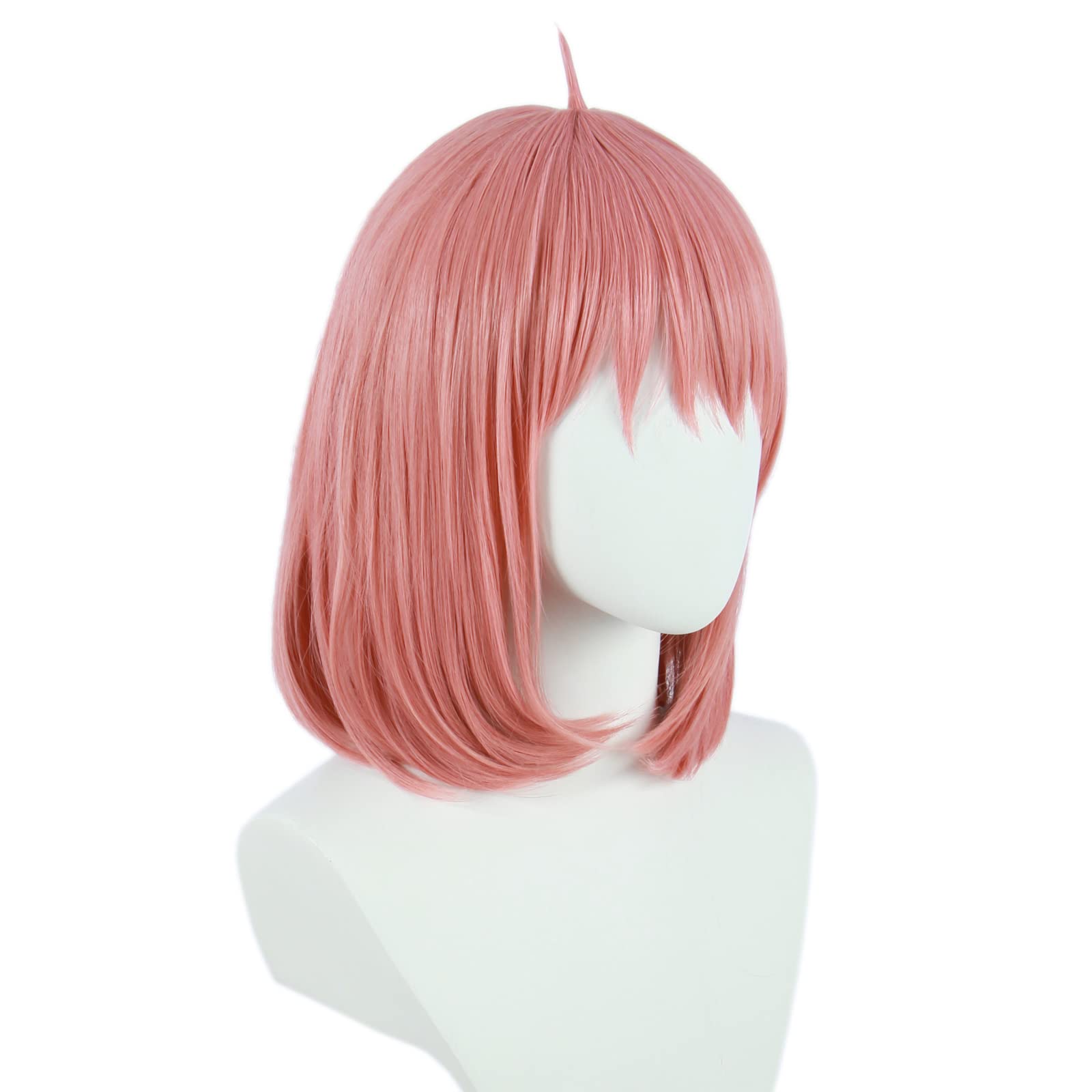 Linfairy Short Bob Pink Anya Forger Cosplay Wig Fancy Dress Costume Accessories for Women, 61 centimeters - Image 3