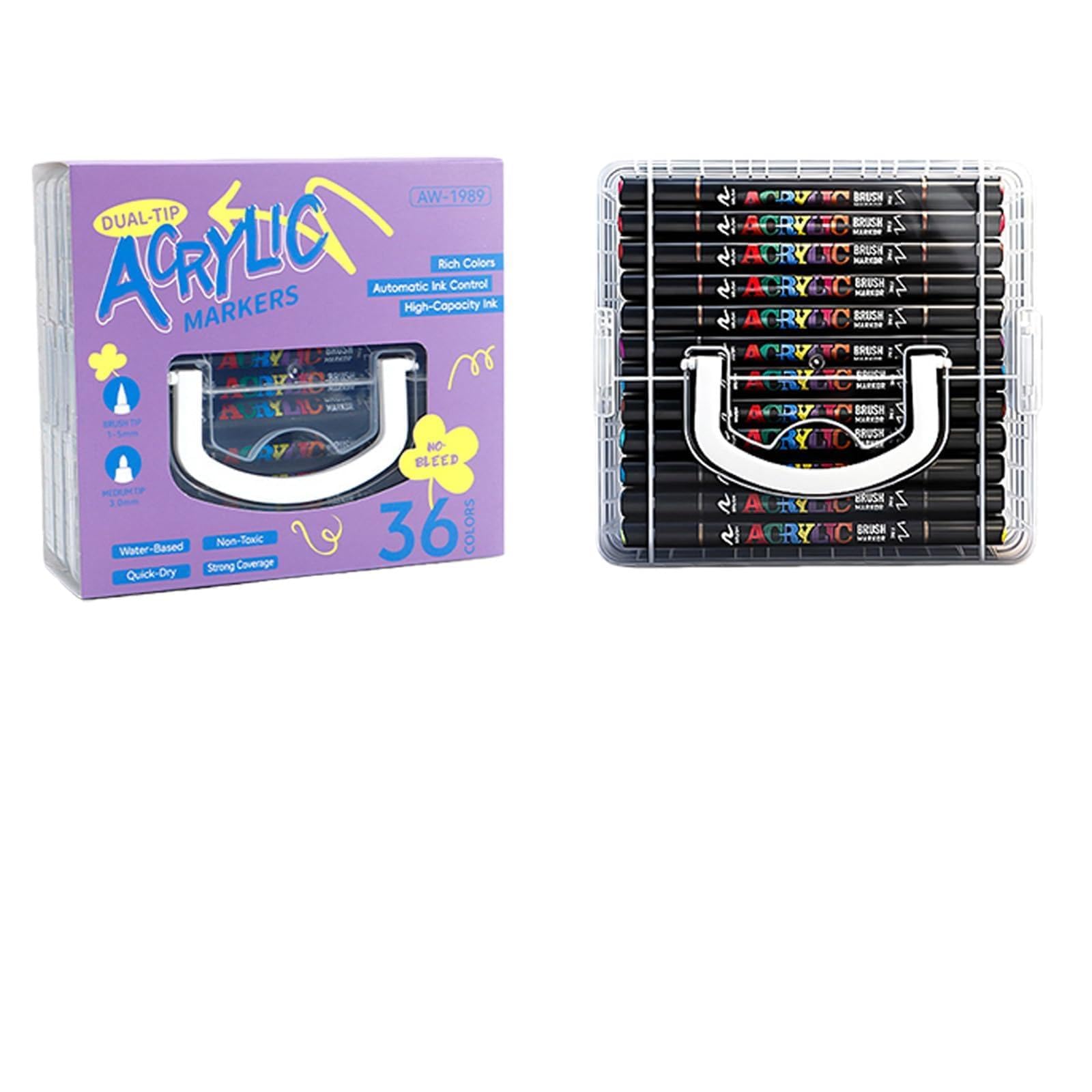 Marker Set, professionelle Farben für Künstler, Studenten, Zeichnen, Skizzieren, Bastelprojekte, praktischer Aufbewahrungskoffer, Kunstmarker Set, Zeichnen