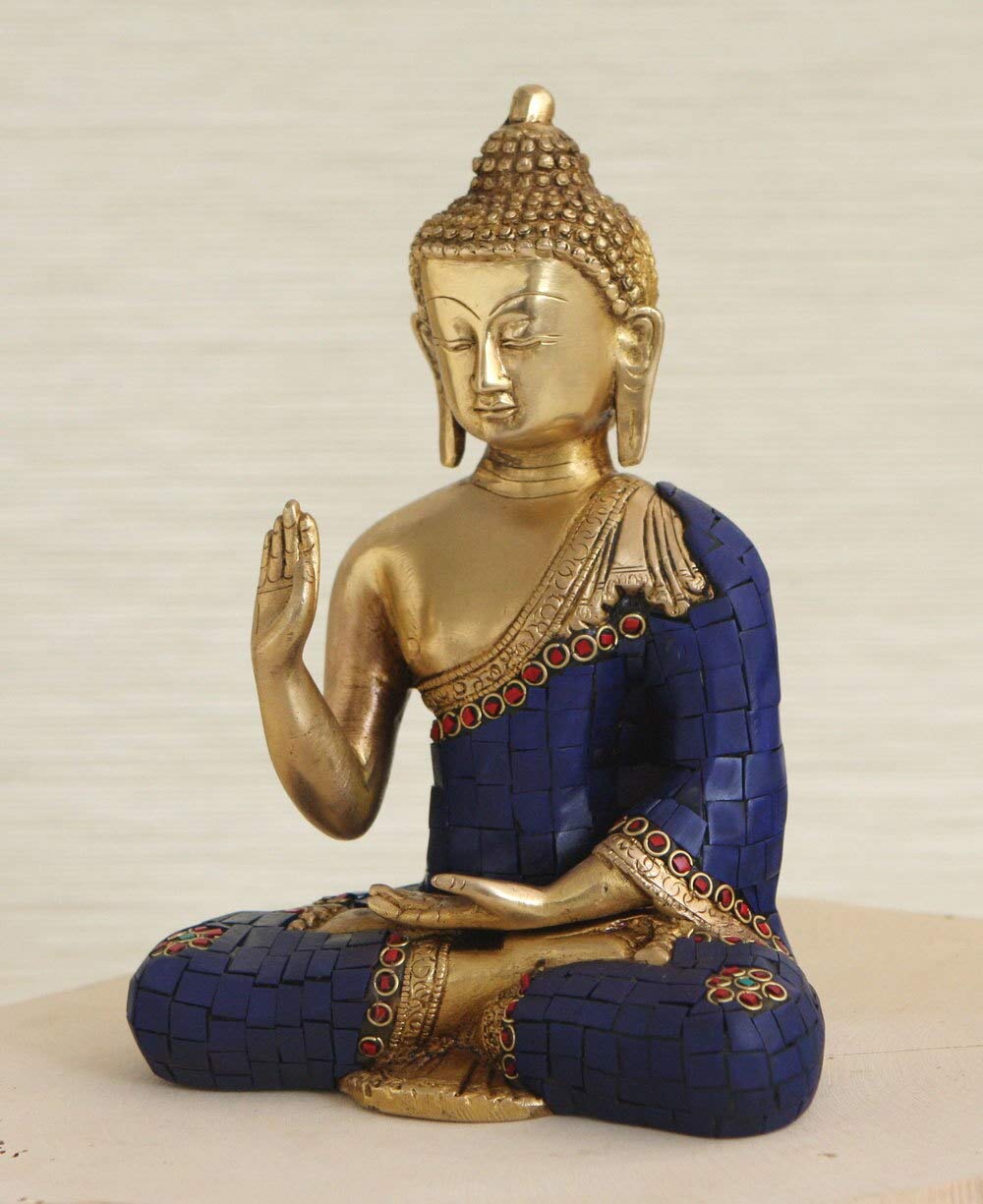 Buddha Groove Buda meditación Estatua, latón