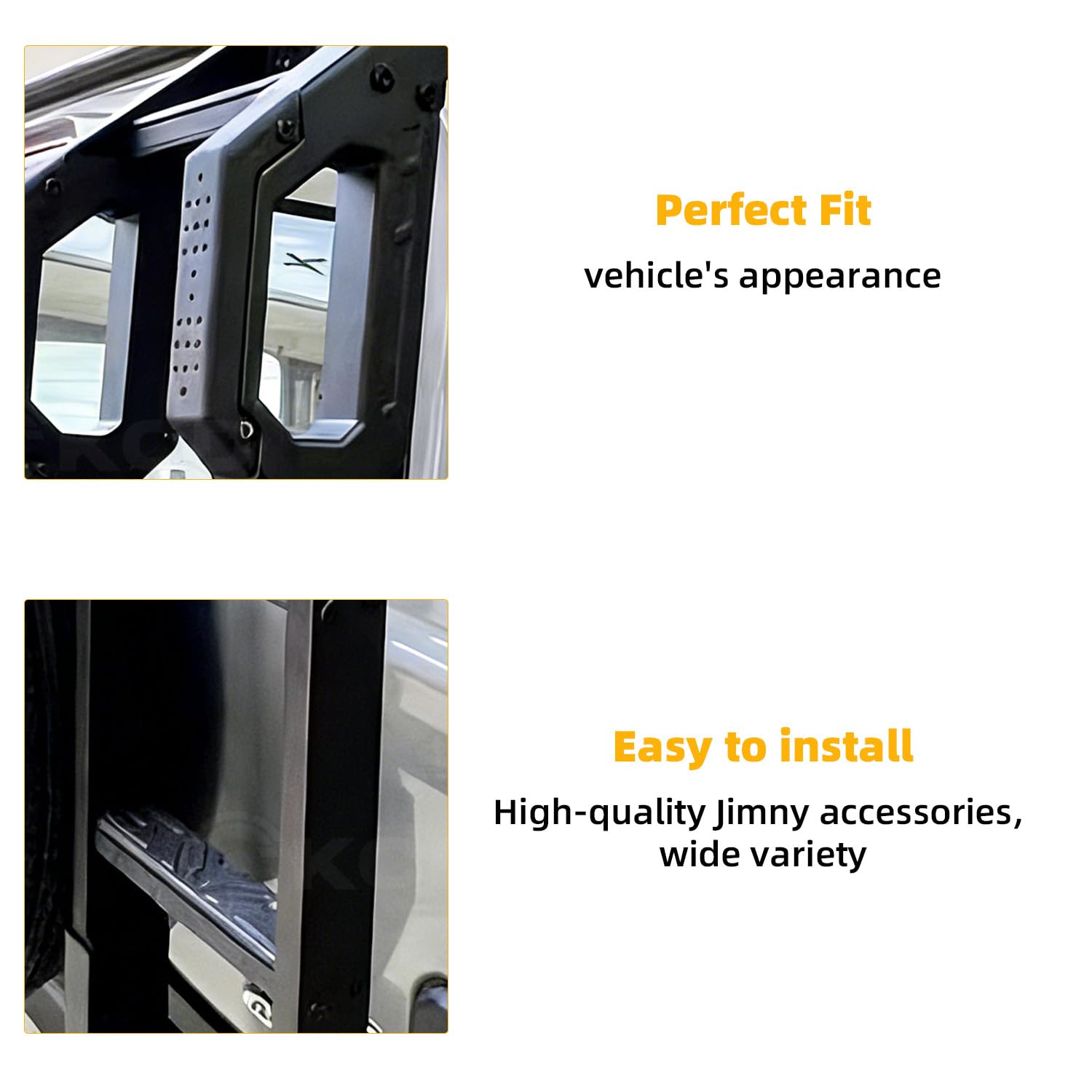 Heckklappenleiter kompatibel mit Suzuki Jimny Sierra JB64 JB74 2018–2024, Hecktür-Kletterverkleidungszubehör, Geländeleiter, Leichtes Aluminiumlegierungsmaterial